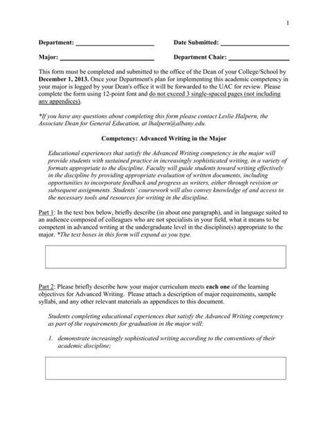 advanced writing form