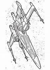 Wars Star Force Awakens Coloring Pages Poe Fun Kids Wing sketch template