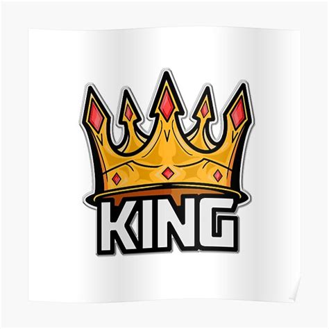 king logo poster  sale  basitworld redbubble