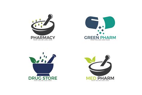 set  pharmacy logos pharmaceutical company logos  logos design bundles