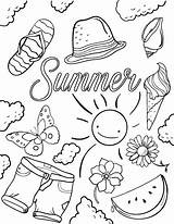 Summer Coloring Pages Sheets Printable Kids Summertime Choose Board sketch template