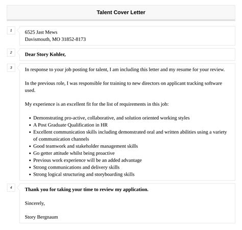 talent cover letter velvet jobs