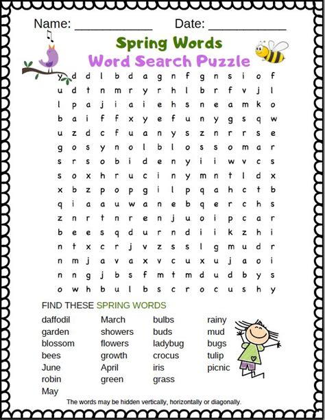 spring word search printable difficult printable word searches