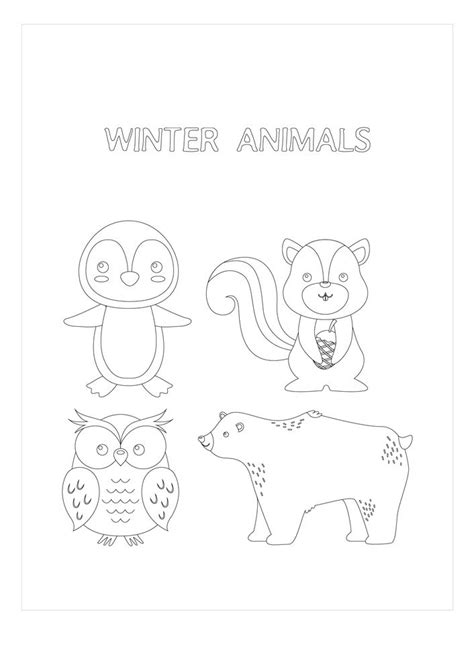 winter animal coloring pages  book  kids