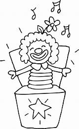 Jack Box Toy Clip Clipart Coloring Colorable Sweetclipart sketch template