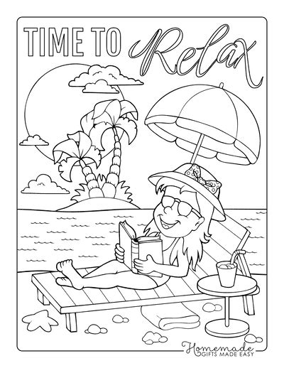 vacation theme coloring pages