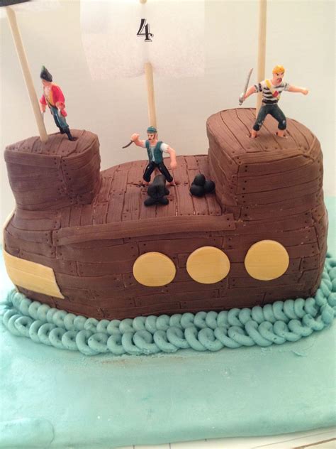 Pirate Ship Cake I Did For A Friend S Son S Birthday Pirate Ship Cakes