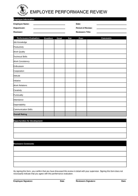 employee evaluation form fillable printable  forms handypdf