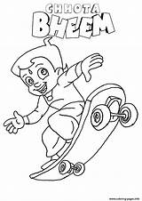 Bheem Coloring Pages Chhota Skate Playing Chota Coulering Printable Print Bhim Search Again Bar Case Looking Don Use Find sketch template