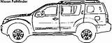 Nissan Pathfinder Dimensions Coloring Car sketch template
