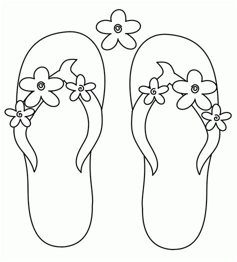 printable coloring pages flip flops   printable