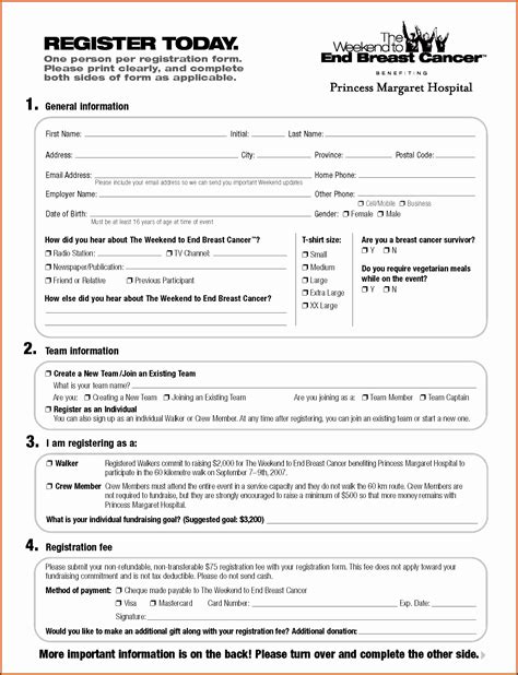 registration form template excel sample templates student