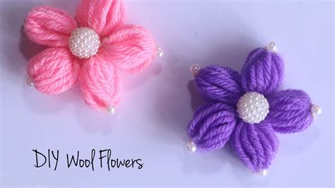 wool flower making    woolen flowers diy wool crafts