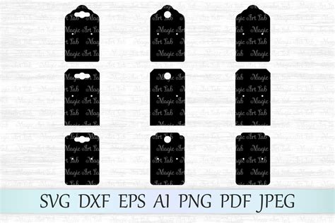 earring cards svg earring display cards svg template diy