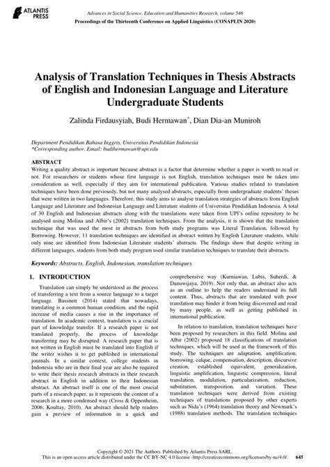 analysis  translation techniques  thesis abstracts  english