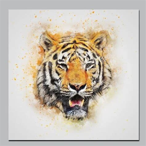 ywdecor large size print abstract tiger head oil painting  canvas