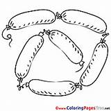 Coloring Pages Sausages Printable Food Sheets Hits sketch template