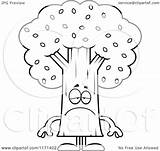 Tree Cartoon Sick Happy Clipart Mascot Coloring Depressed Thoman Cory Outlined Vector Waving Clip Royalty Clipartof Without Collc0121 Protected sketch template