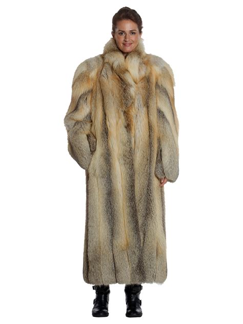 full length fox fur coat womens fur coat large estate furs