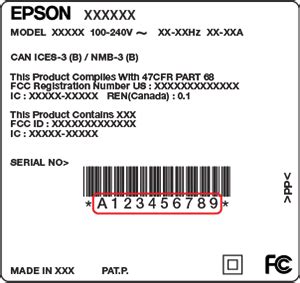 find  epson products serial number epson