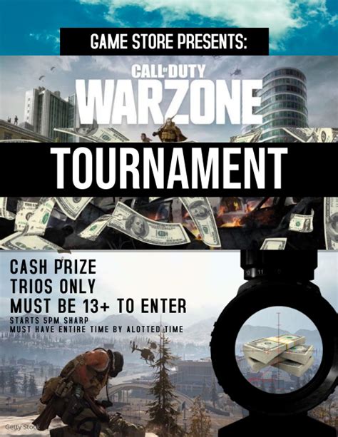 warzone tournament flyer template postermywall