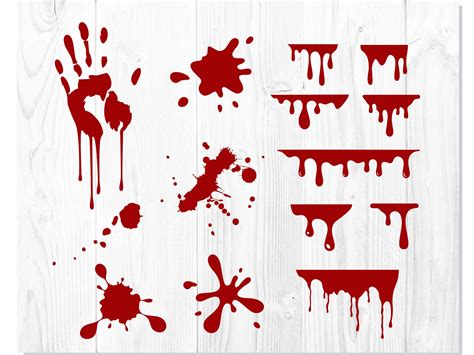 halloween blood drips svg bloody red hand print svg dripping horror blood splatter border vector