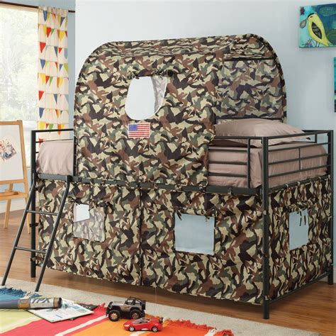 wildon home camouflage tent twin bunk bed reviews wayfair