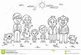Family Big Clipart Happy Coloring Illustration Stock Pages Grandparents Outline Vector Dreamstime Cartoon Outdoors Clip Kids Drawing Adams sketch template