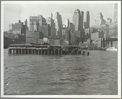 deteriorating open pier  east river nypl digital collections