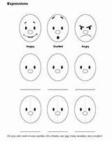 Expressions Facial Coloring Feelings Worksheets Activities Emotions Colouring Pages Expressing Worksheet Expression Printable Face Kids Intervention Early Preschool Worksheeto Drawing sketch template