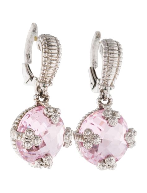 judith ripka pink crystal drop earrings earrings jrk  realreal