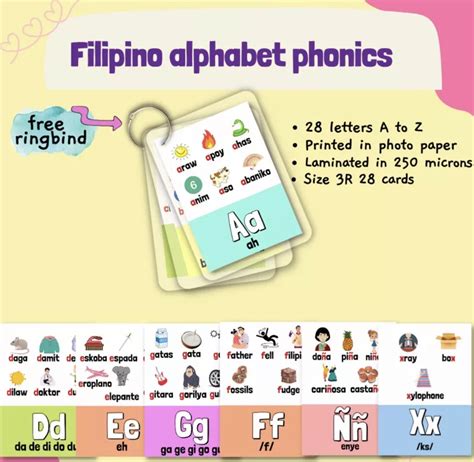 filipino phonics tagalog alphabet letters abakada laminated