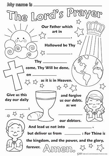 lords prayer coloring page   sunday school kids bible