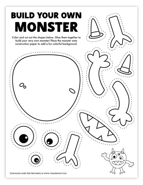 build   monster  printable coloring page  kids