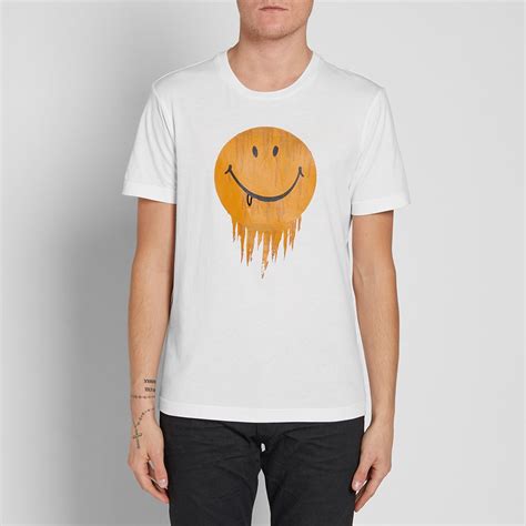 coach smiley tee white and yellow end