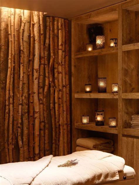 fallen wood feature wall massage therapy rooms spa room decor
