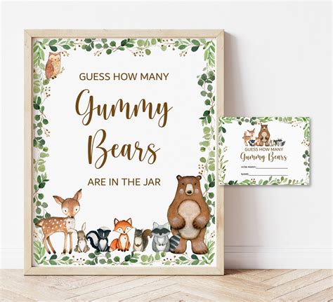 guess   gummy bears game woodland baby shower game etsy