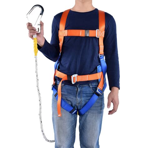 tebru aerial work fall protection full body safety harness adjustable belt  hook full body