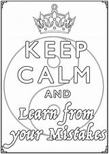 Keep Calm Coloring Pages Mistakes Learn Adults Template sketch template