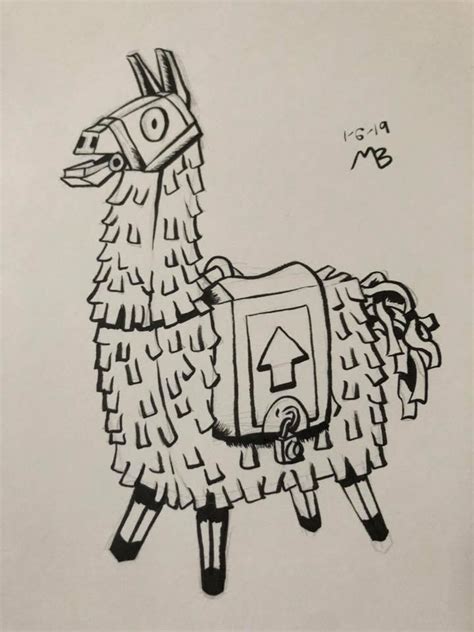 fortnite llama drawing outline   draw  llama  easy