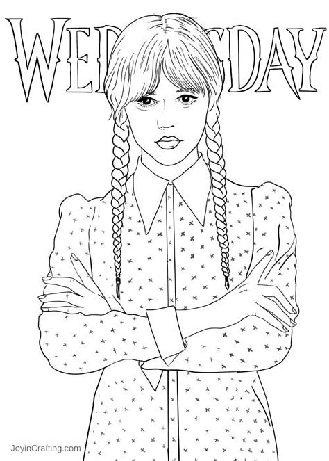 wednesday addams coloring page coloring home