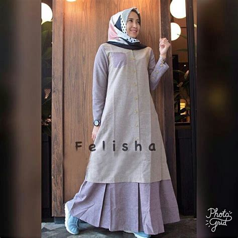 gamis remaja modern maxi felisha baju muslim terbaru butik jingga