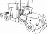 Coloring Peterbilt Pages Truck Semi Trailer Drawing Outline 379 Trucks Old Cabover Printable Trailers Kids Vrachtwagens Colouring Drawings Color Long sketch template