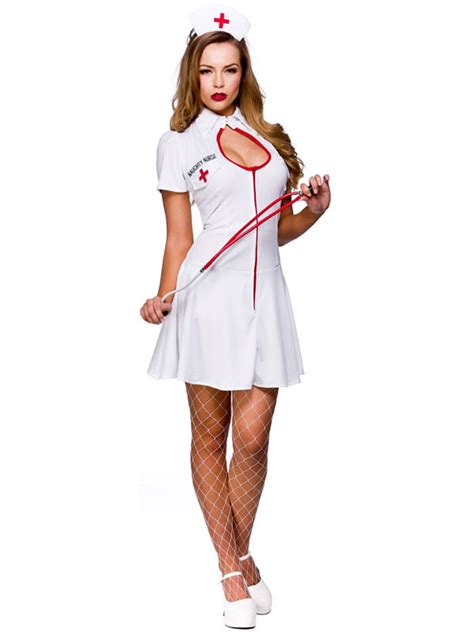 sexy adult hot naughty nurse uniform ladies fancy dress costume party