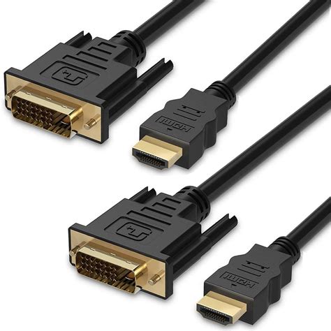 hdmi  dvi cable  ft  pack fosmon dvi   hdmi cord bi directional gold plated high