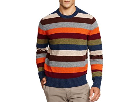 lyst brooks brothers multi stripe wool sweater  men