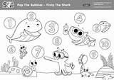 Finny Coloring Shark Bubbles Supersimple sketch template