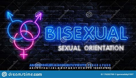 bisexual neon icons set sexual orientation concept