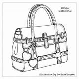 Drawing Bags Coloring Purse Designer Handbags Bag Fashion Pages Sketch Handbag Illustration Money Iconic Counter Sac Adults Gisele Luella Getdrawings sketch template