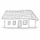 Thatched Roof Illustration Coloring House Vector Illustrations Vectors Dreamstime Stock sketch template